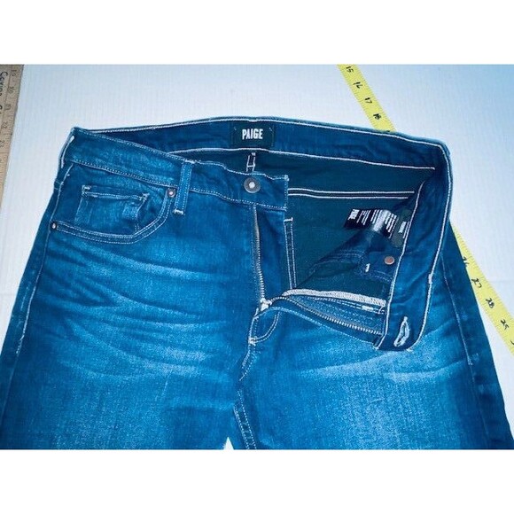 Men's PAIGE Federal Denim Jeans Blue Straight Leg Stretch Size 32 Fits 33x31 - Picture 12 of 16